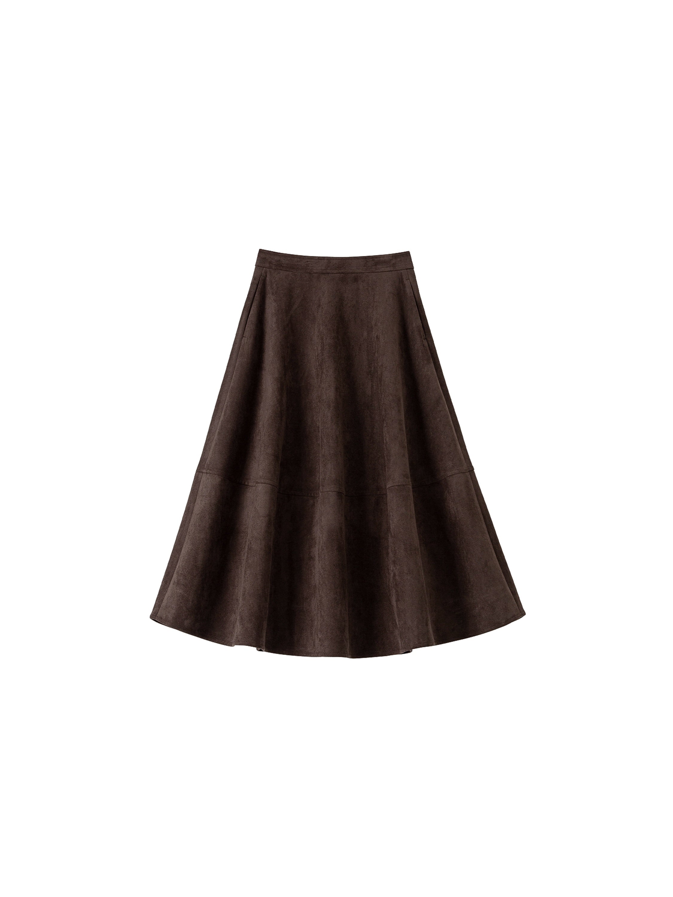 Suede Touch Double-Layer Jacket & Chic Midi Skirt Set – Eco Brushed Fabric