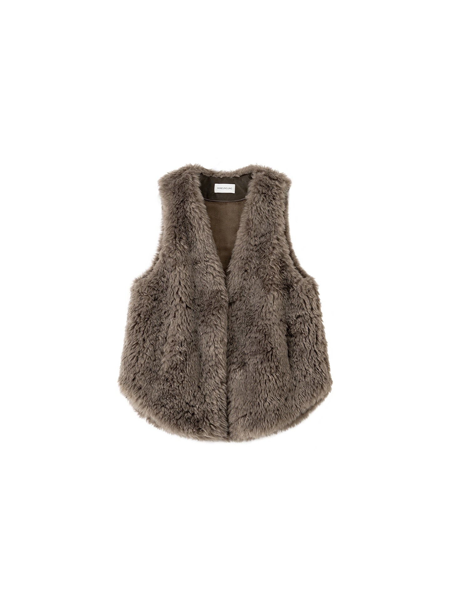 Eco-Faux Fur V-Neck Vest – Classic Straight Cut Warm & Luxurious Texture
