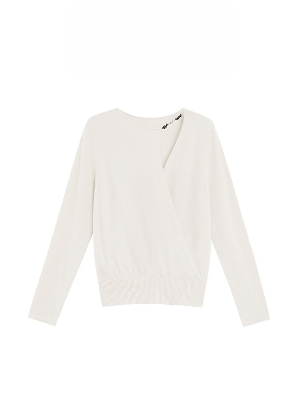 Elegant Cloud-Texture Merino Wool Sweater – Black Onyx Knit Pullover for Women