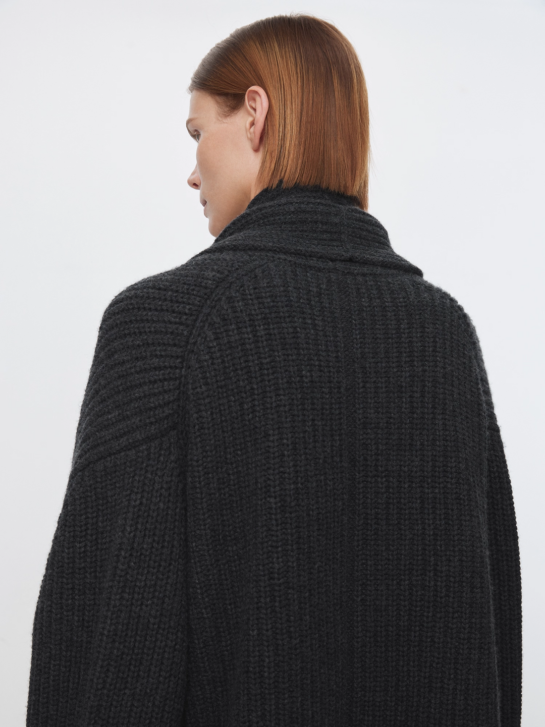 Soft Thick Cashmere Wool Cardigan for Women — Nordic Retro Chunky Knit with Scarf Collar