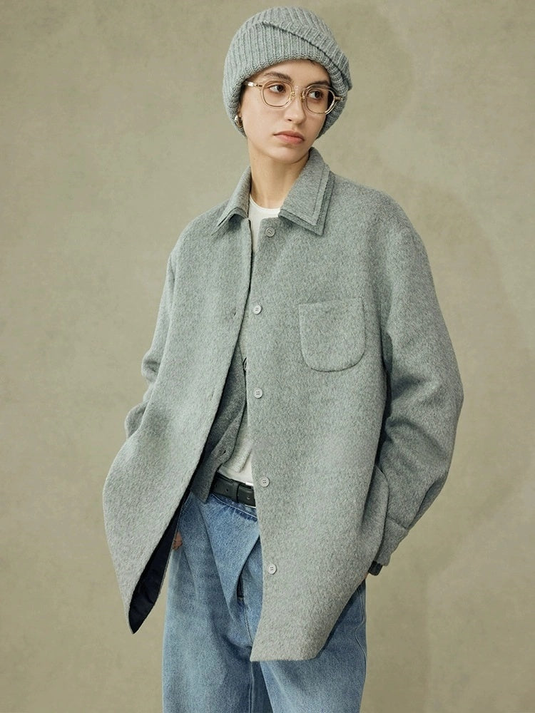 Old Money Style Tweed Wool Coat – High-End Lapel Shirt Top for Autumn/Winter