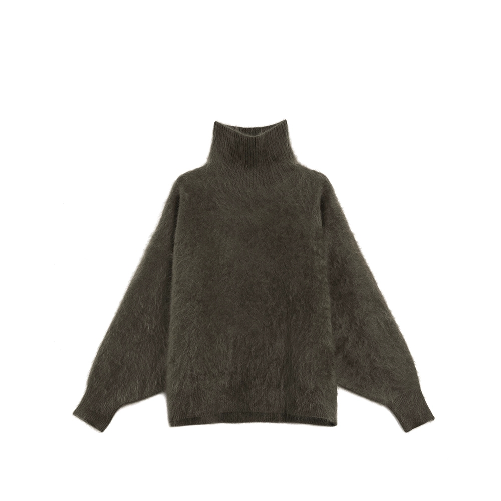 Heavyweight Brushed High-Neck Sweater for Women | Plush Fleece-Like Texture Winter Knit Pullover