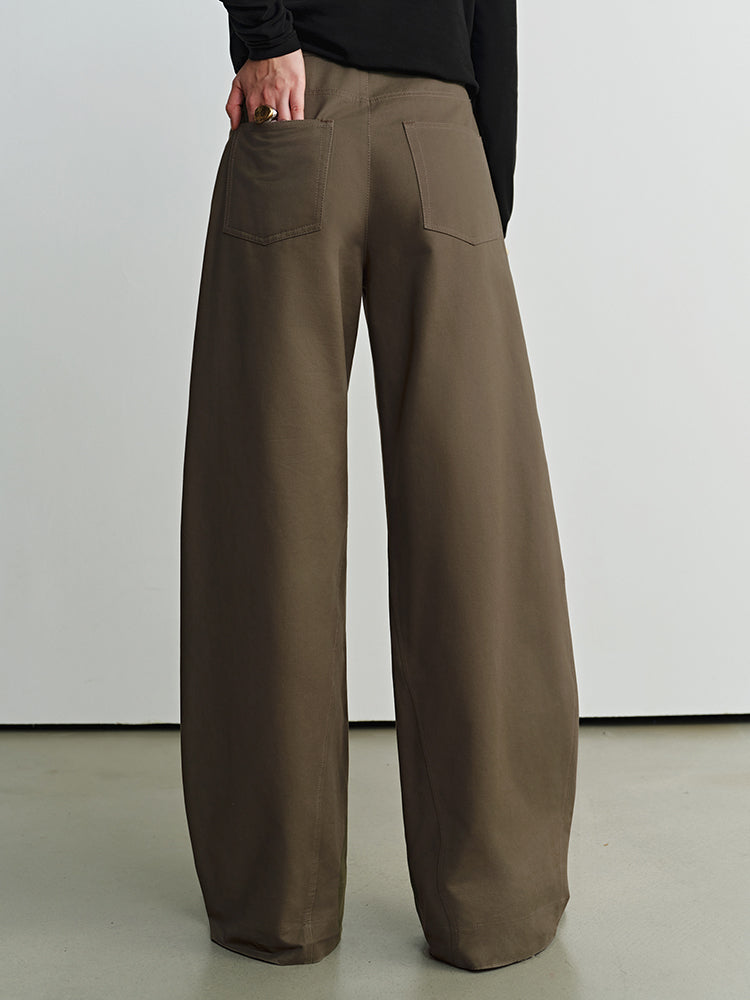 Deconstructed Panel Wide-Leg Curved Blade Pants for Women | Slimming Tech-Cotton Banana Pants