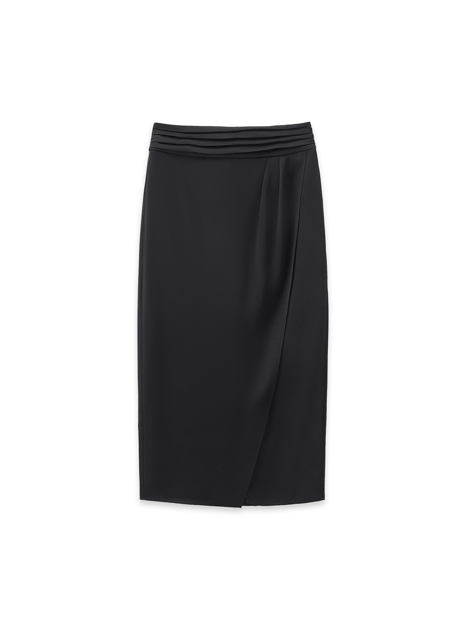 Elite Lady’s Essential "Airy Paper Skirt" Japanese Triacetate Copper Ammonia Slimming Straight Midi Skirt