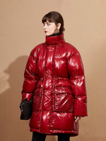 Nordic-Inspired Double-Filled 90% White Duck Down Coat & Skirt Set – Extra-Warm Luxe Winter Outfit for Women