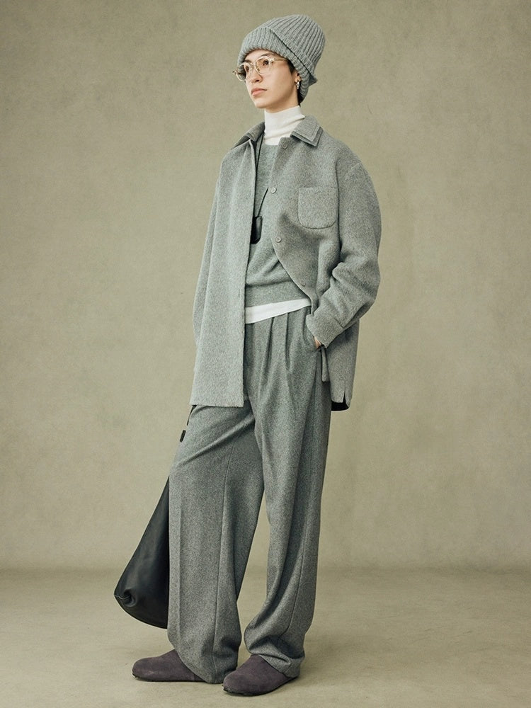 Old Money Style Tweed Wool Coat – High-End Lapel Shirt Top for Autumn/Winter