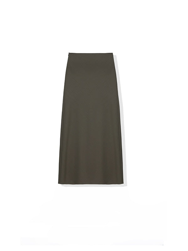 Japanese Washable 90S Fine Merino Wool Pencil Skirt | Elegant High-End Fishtail Hem Midi Skirt