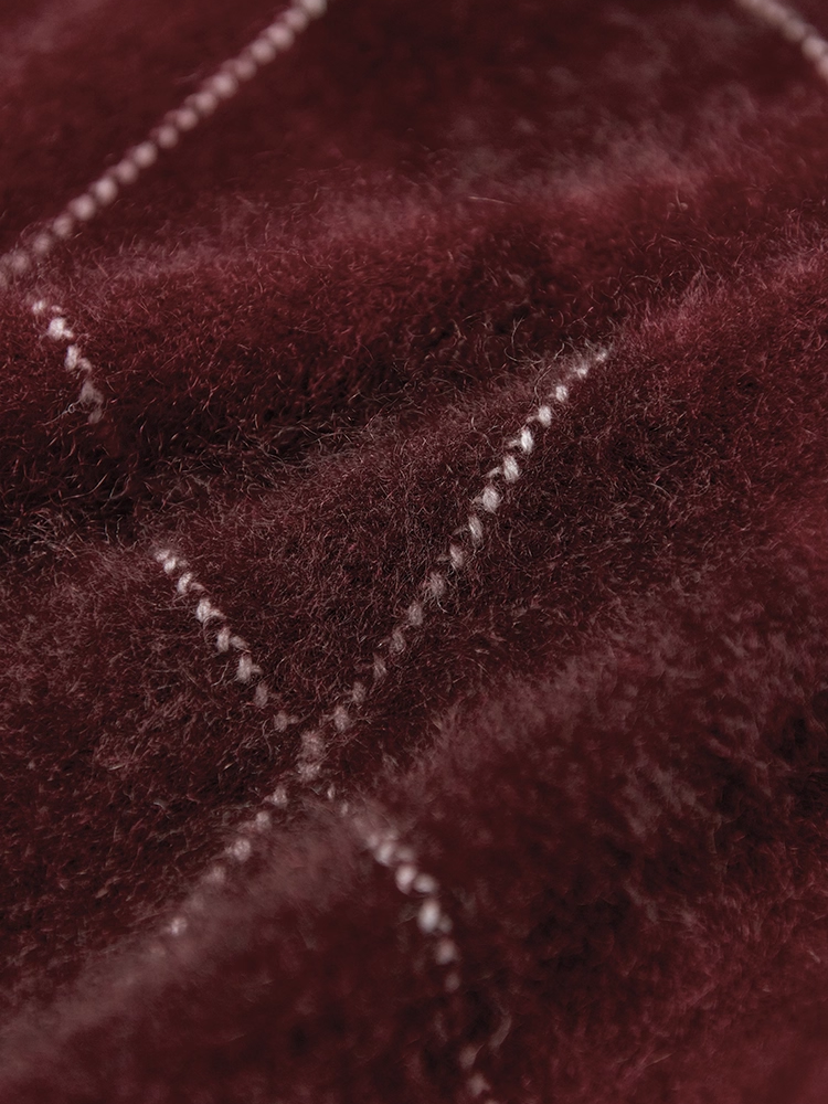 Cozy Heavyweight Brushed 100% Cashmere Diamond-Pattern Sweater for Women — Festive Christmas Knit