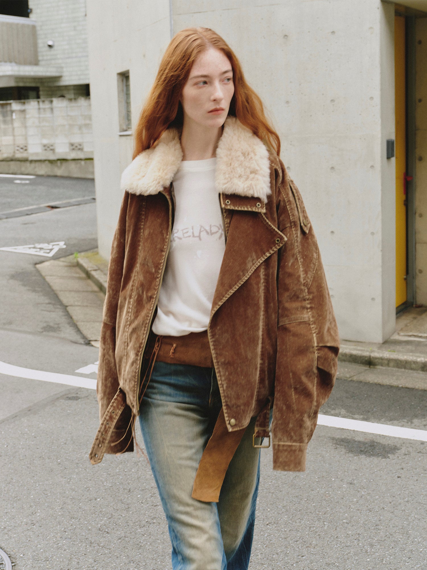 Flocked Denim Parka Coat with Wool Collar and 90% Goose Down Filling for Winter