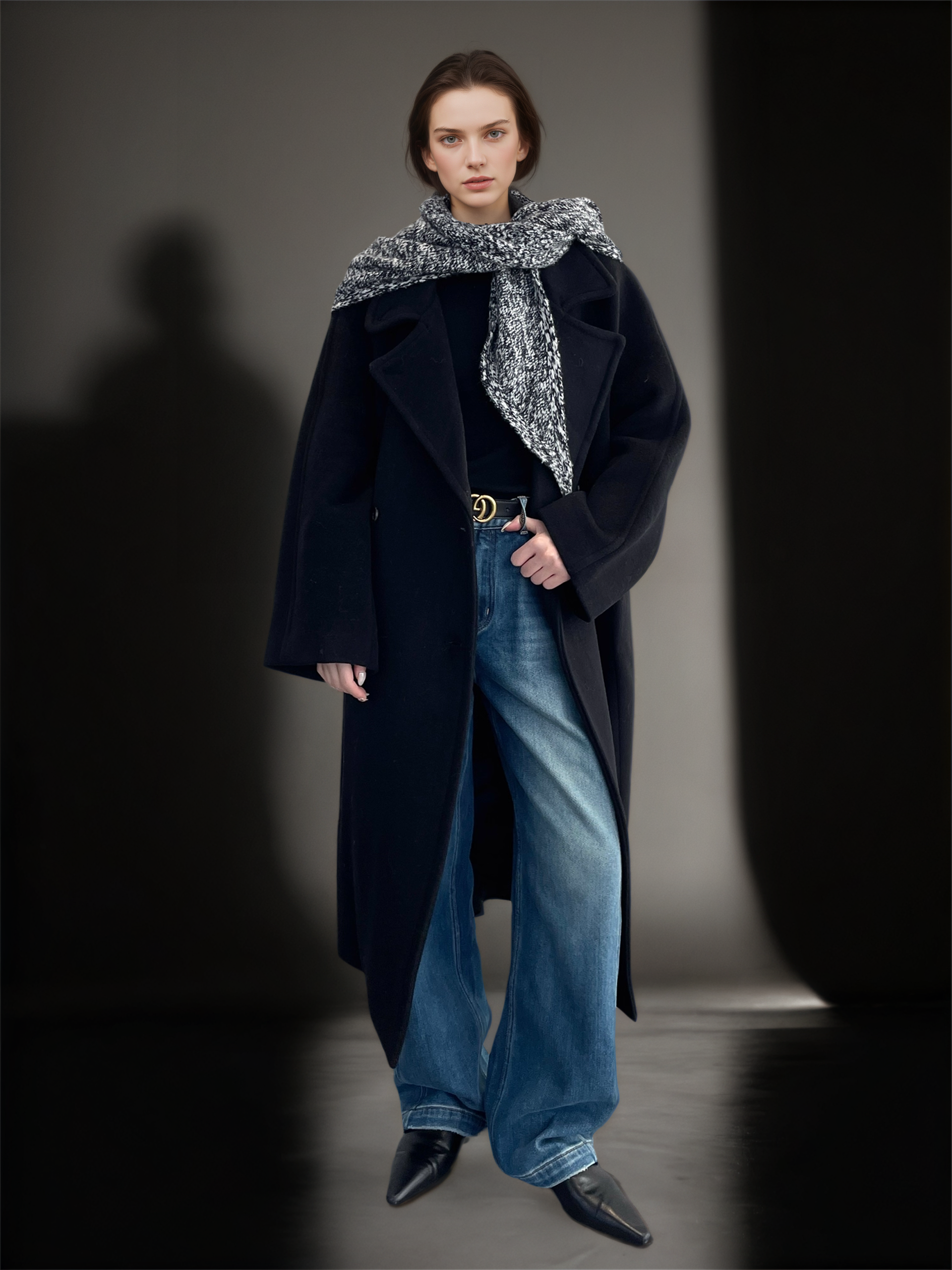 Women’s 100% Cotton Slim Fit Denim Jeans | Vintage Blue Sculpted Panel Scythe-Cut Design Pants