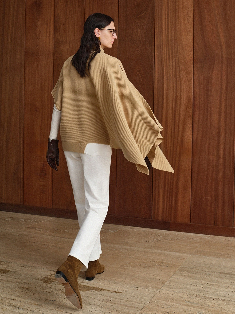 Elegant Merino Wool Shawl – Soft Cozy Wrap Scarf for Women in Autumn Colors