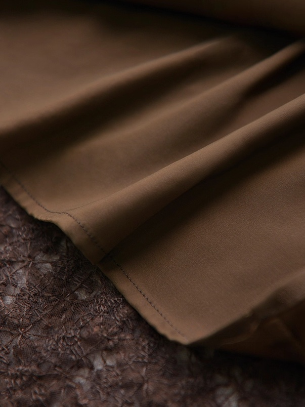 Vintage Lace Textured Mini Skirt for Women | Autumn-Winter Structured H-Line Slimming Design