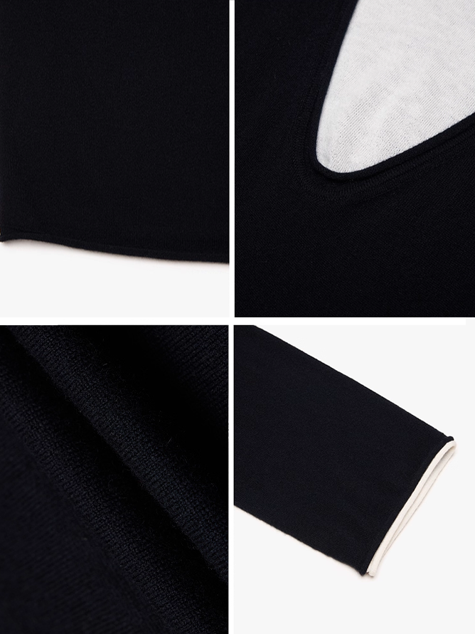 Women’s Wool Layered-Look Sweater | Soft Faux-Two-Piece Knit Top