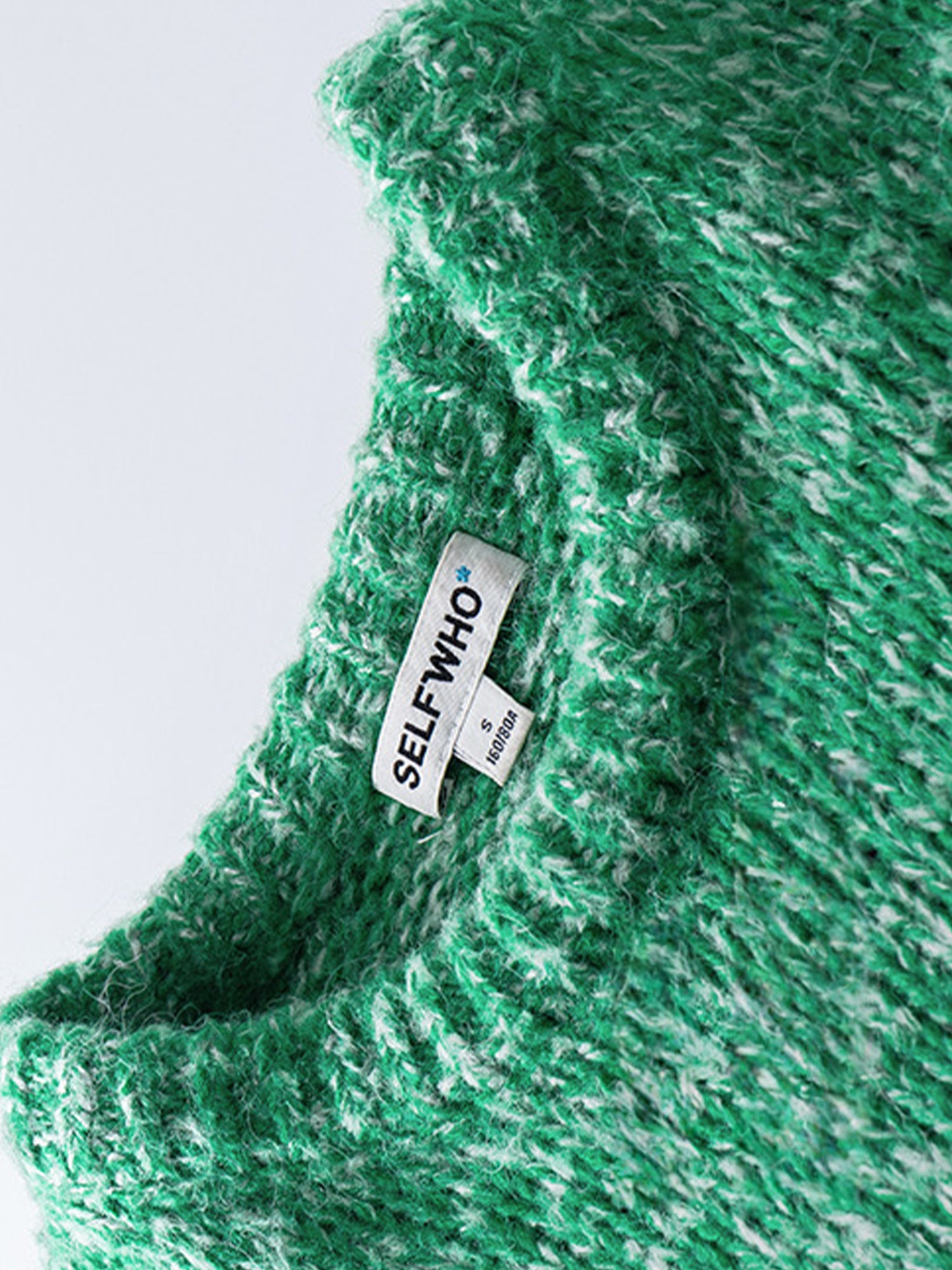 Green Wool Blend Speckled Knit Sweater for Women – Vintage Winter Pullover Top