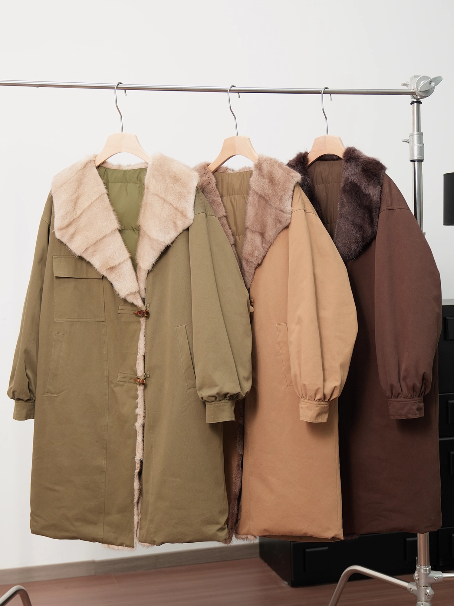 Women’s Winter Down Parka with Mink Fur Hood | 90% White Goose Down Coat