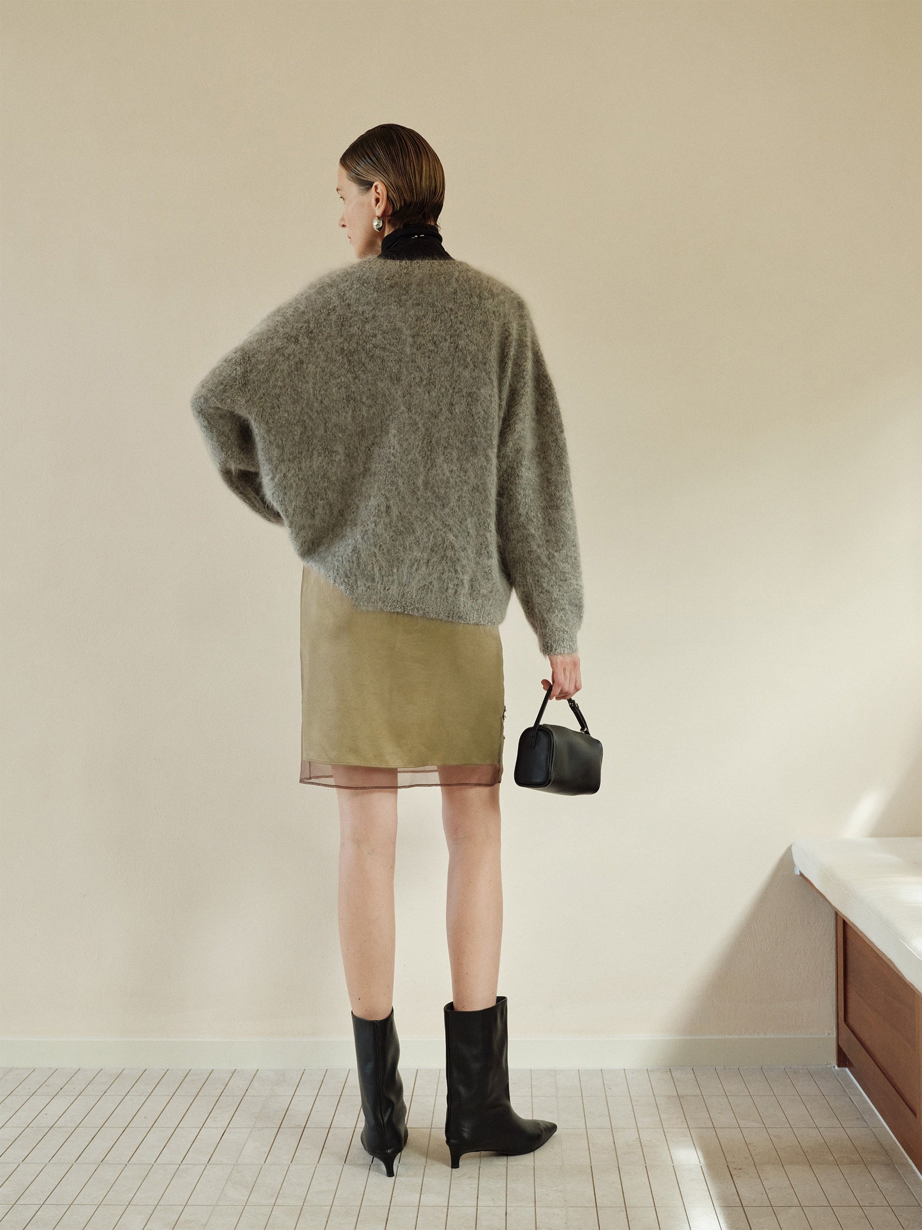Handmade Beaded Japanese Acetate Double-Layer Skirt | High-End Patchwork Short Midi Skirt for Women