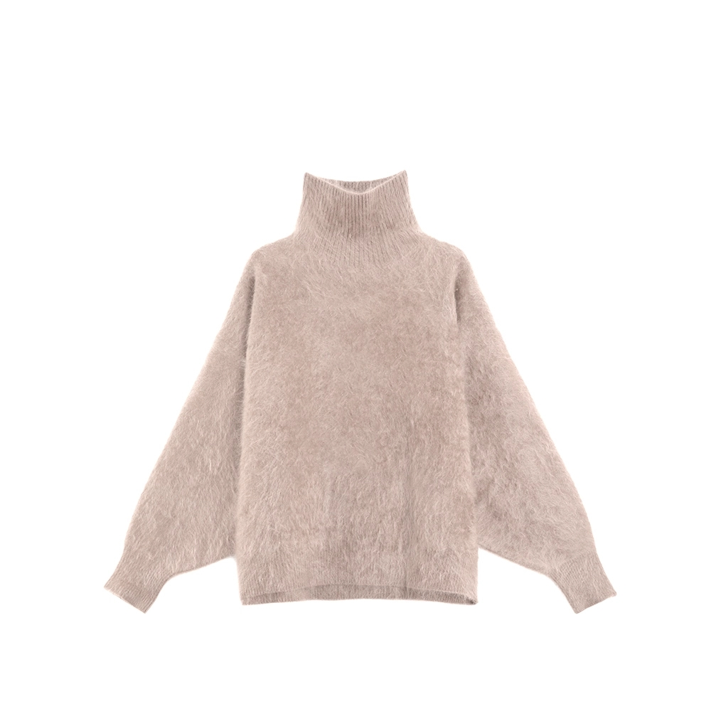 Heavyweight Brushed High-Neck Sweater for Women | Plush Fleece-Like Texture Winter Knit Pullover