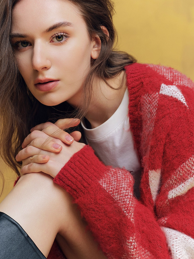 French-Style Wool Checkered Christmas Cardigan – New Cozy Loose-Fit Knit Sweater for Women