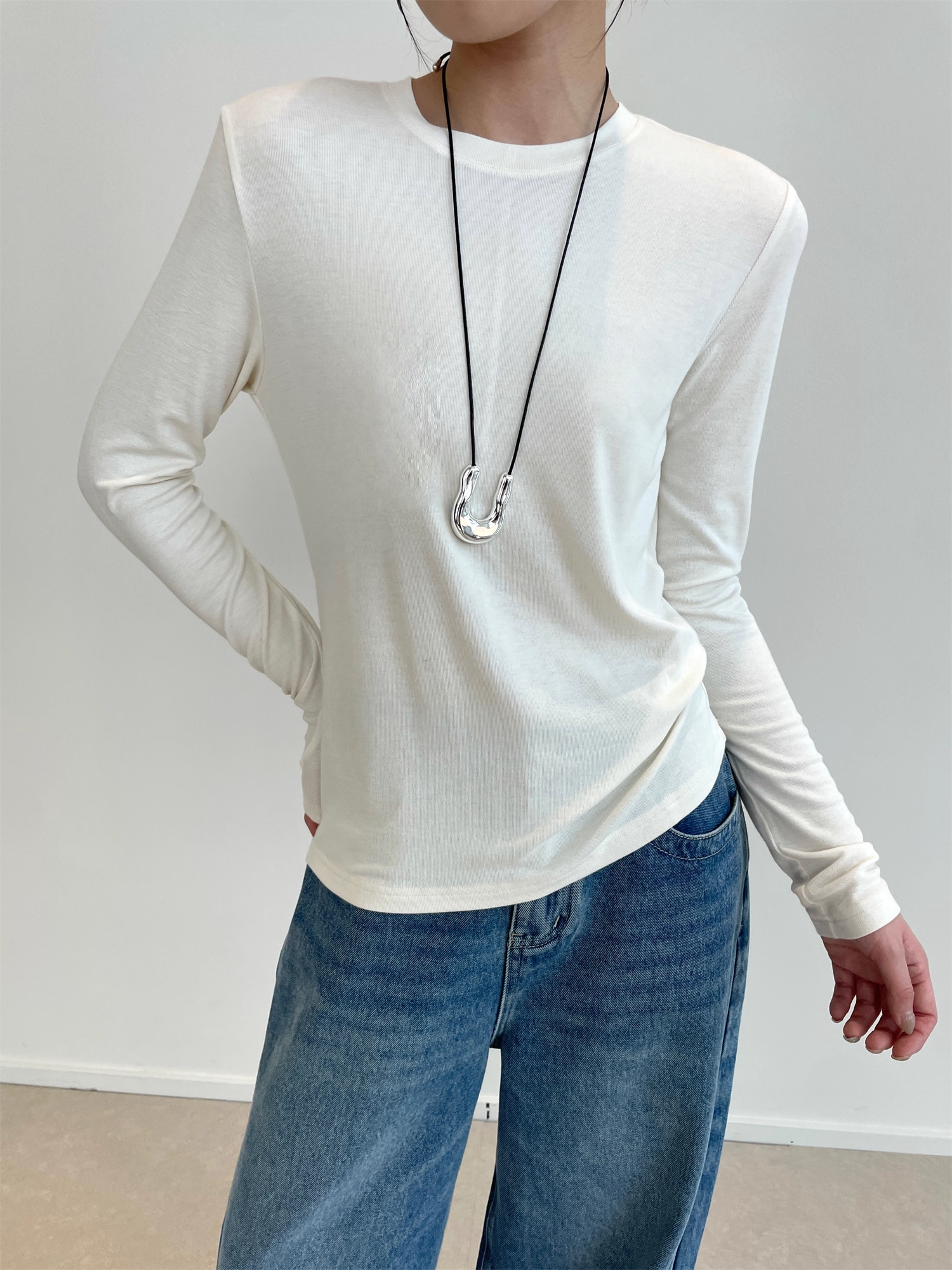 Silk Cashmere Thermal Long Sleeve T-Shirt for Women | Ultra-Soft Japanese IFACE Yarn Base Layer Top
