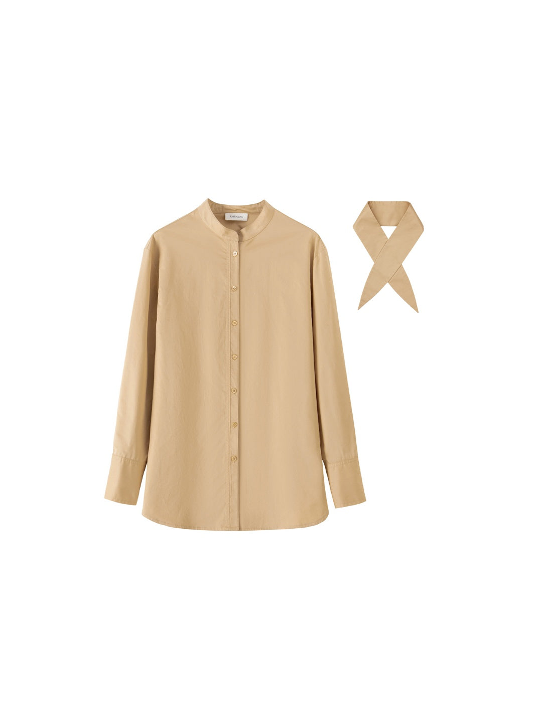 Designer Cotton Scissor-Collar Shirt | Two-Way Tie-Waist Oversized Blouse in Pure Combed Cotton