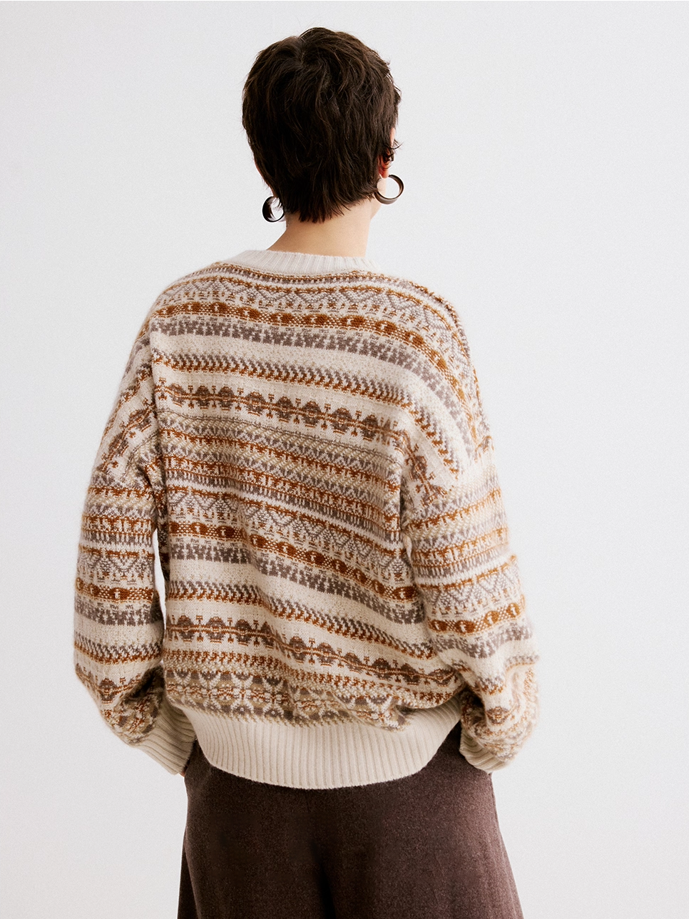 Vintage Fair Isle Sweater – Soft & Cozy Knit Jacquard Wool Pullover for Women