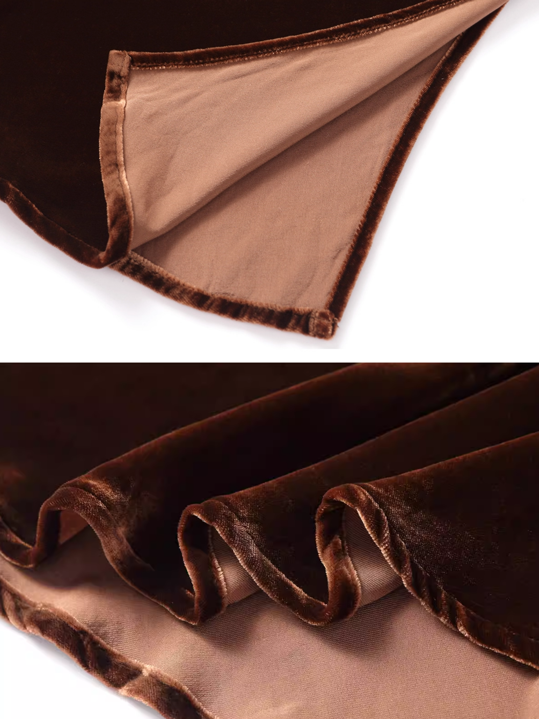 100% Silk Velvet Midi Skirt – French Vintage Slimming Mermaid Skirt with Side Slit