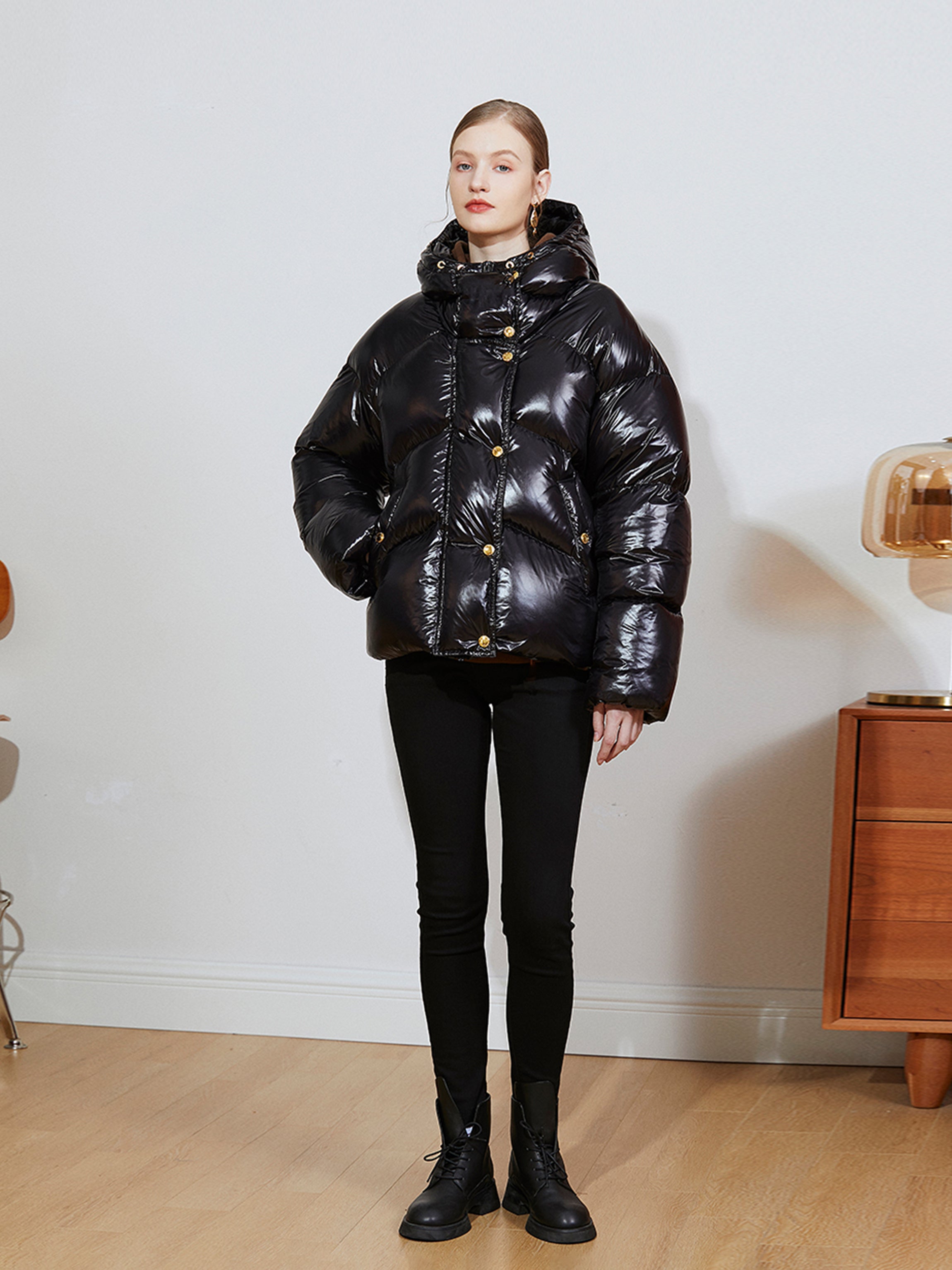 Double-Filled 90% White Duck Down Puffer Coat & Skirt Set – Thick Winter Outfit for Women