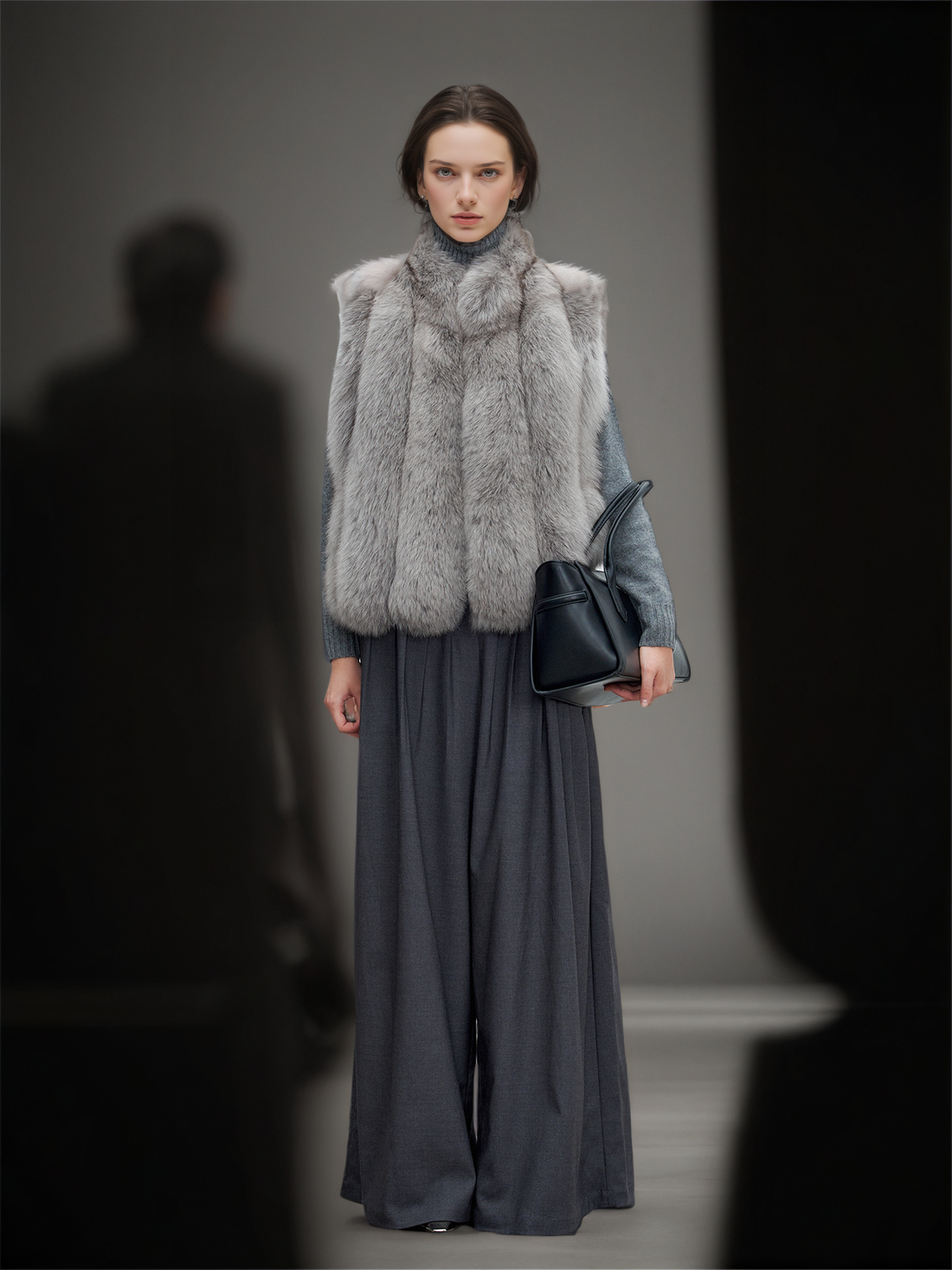 Women’s Fox Fur Vest | Stylish Short Winter Gilet Inspired by Finnish Saga Furs Design