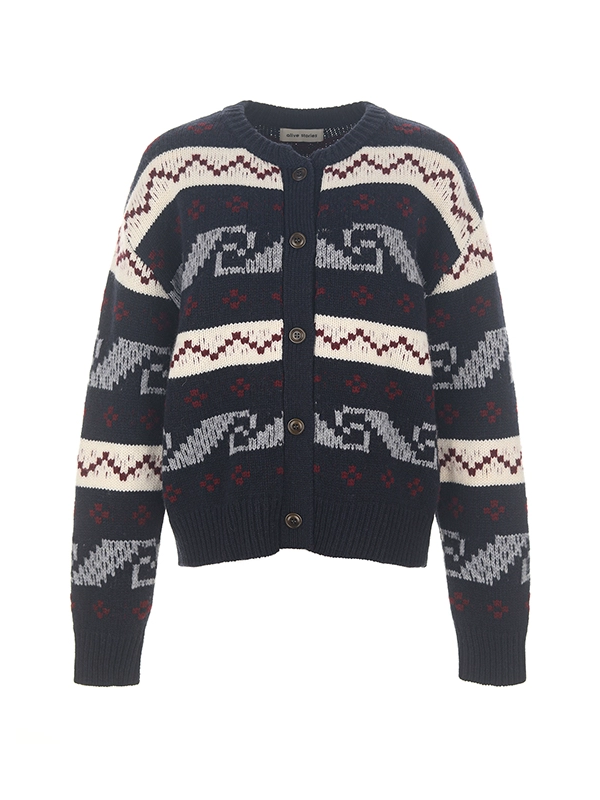 100% Wool Vintage Knit Cardigan for Women — Cozy Autumn Winter Sweater