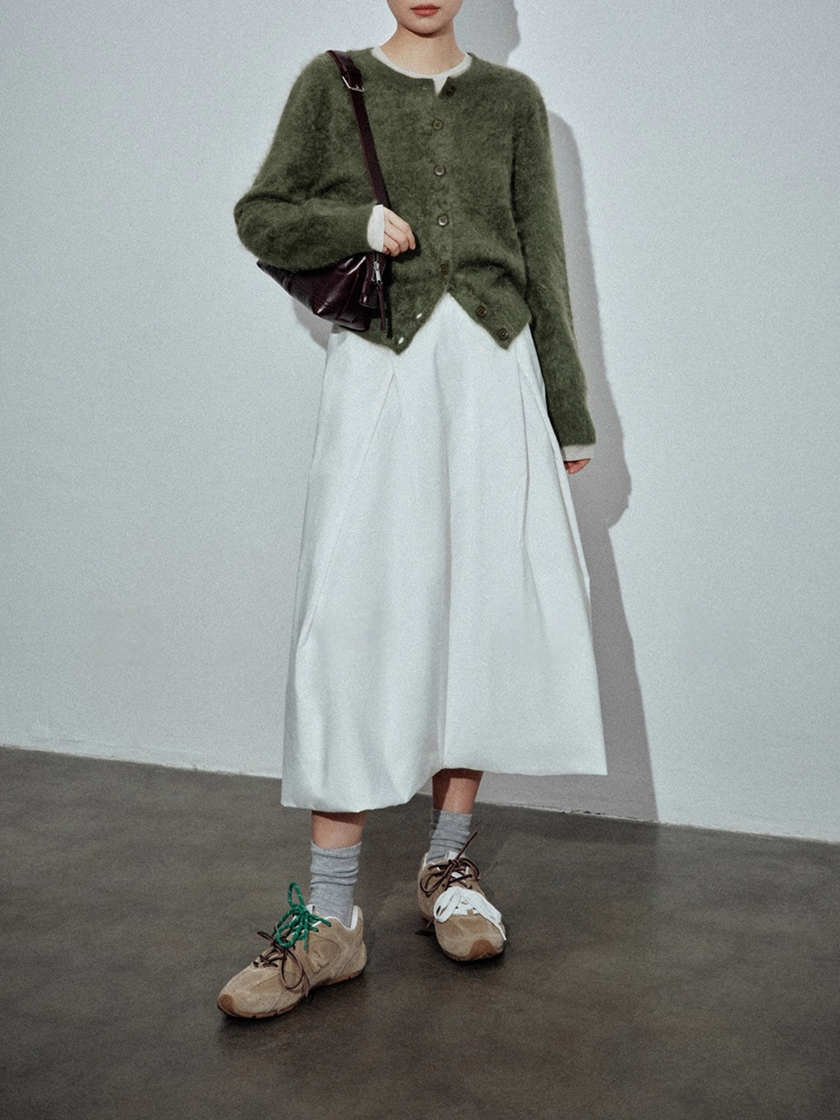 Premium 100% Washed White Cashmere Brushed Cardigan – Loose-Fit Knit Sweater for Women, Soft Multi-Color Cashmere Top