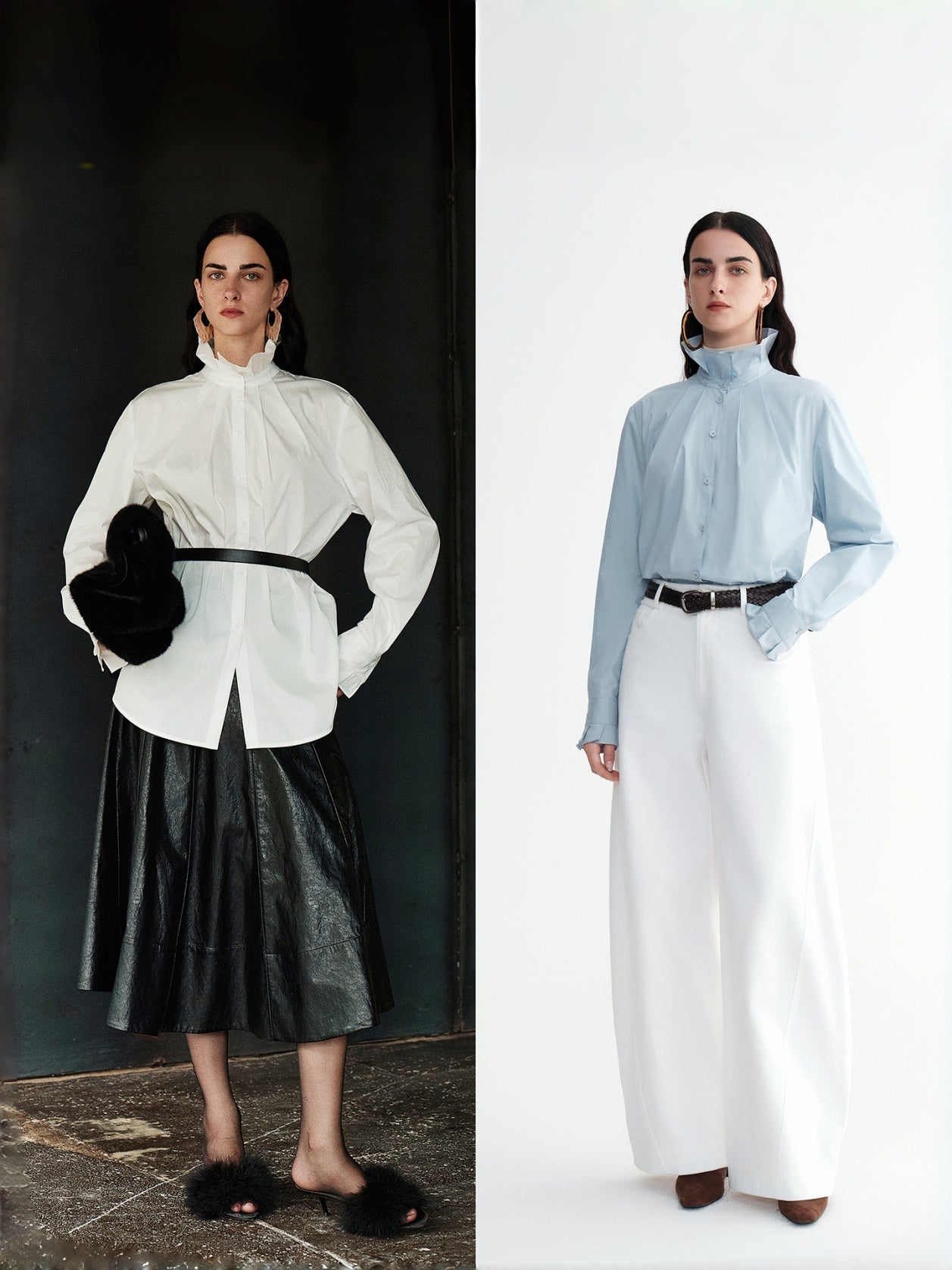 Victorian Romance Cotton-Feel Blouse with Ruffled Lapel Collar | Vintage Loose-Fit Elegant Shirt