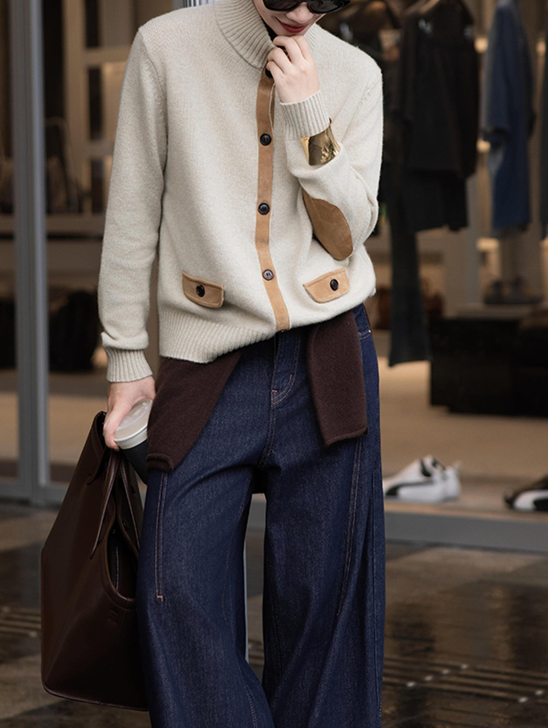 Retro Elegant Old Money Style Cashmere Cardigan Coat
