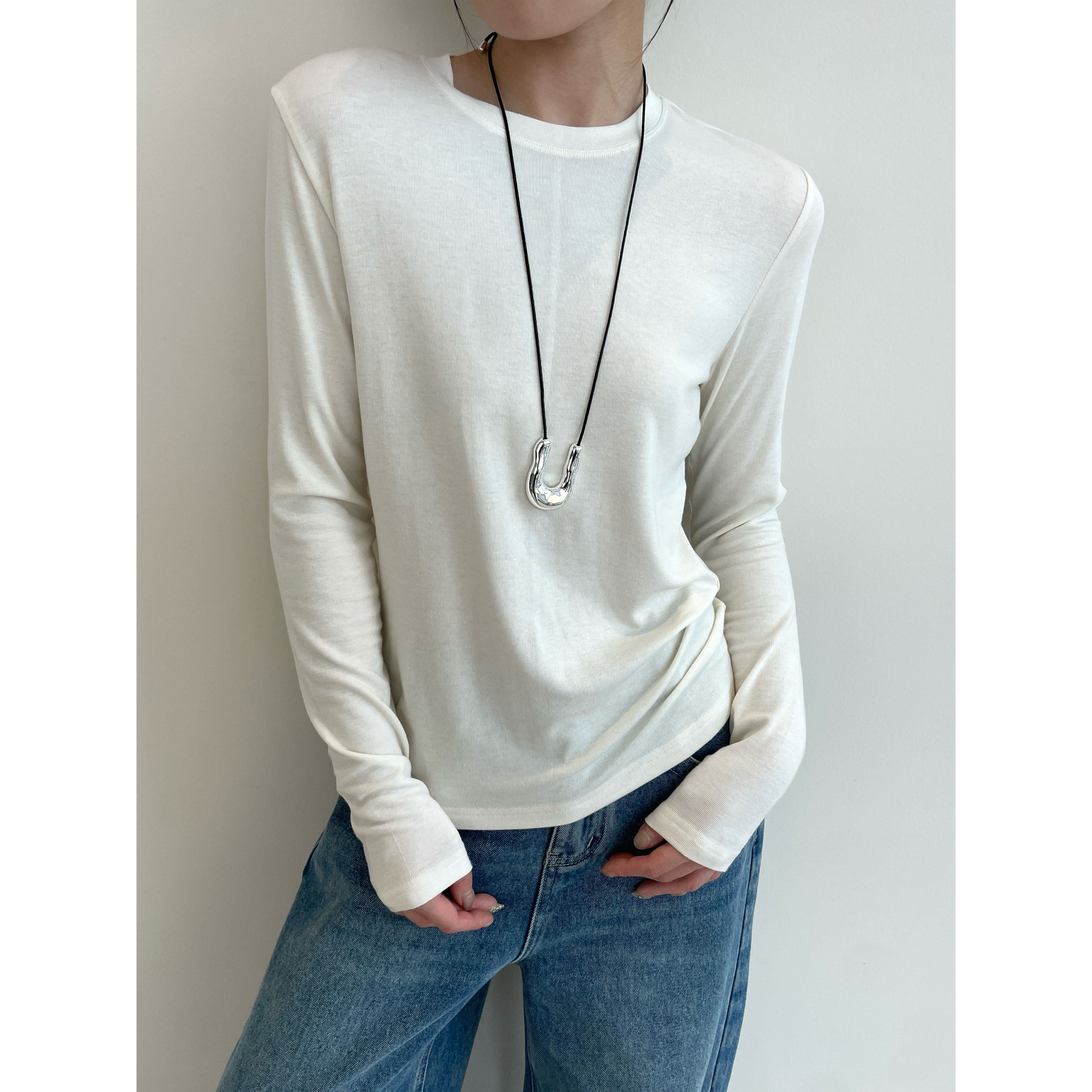 Silk Cashmere Thermal Long Sleeve T-Shirt for Women | Ultra-Soft Japanese IFACE Yarn Base Layer Top