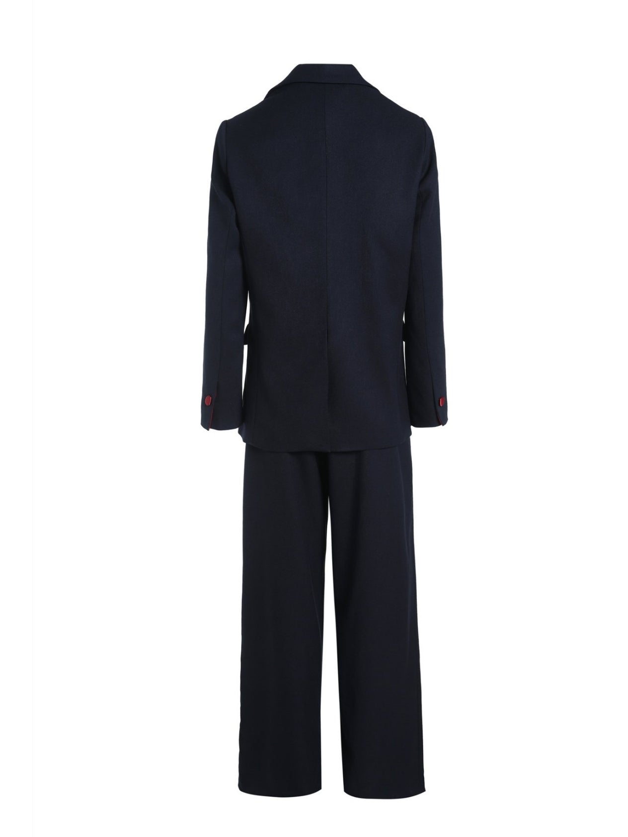 Wool Blend Three-Piece Set – Blazer, Vest & Wide-Leg Pants, Tailored Designer Fit