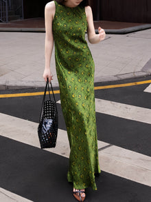 Fruit Print Sleeveless Rayon Maxi Dress – Made to Measure