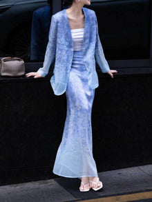 Burnout Floral Blazer & Gradient Maxi Skirt – Made to Measure