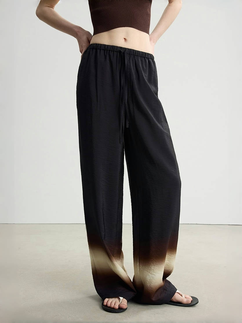 Relaxed Black Printed Blouse & Pants Set – Lightweight Vacation Style (Sold Separately)