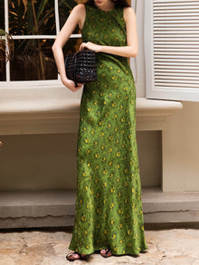 Fruit Print Sleeveless Rayon Maxi Dress – Made to Measure