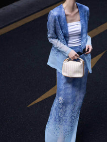 Burnout Floral Blazer & Gradient Maxi Skirt – Made to Measure