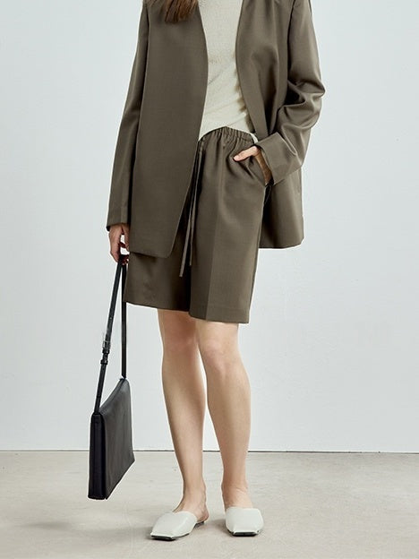 Fine Wool Blazer, Vest, Shorts & Skirt Set – Light Luxury Early Autumn Ensemble (Sold Separately)