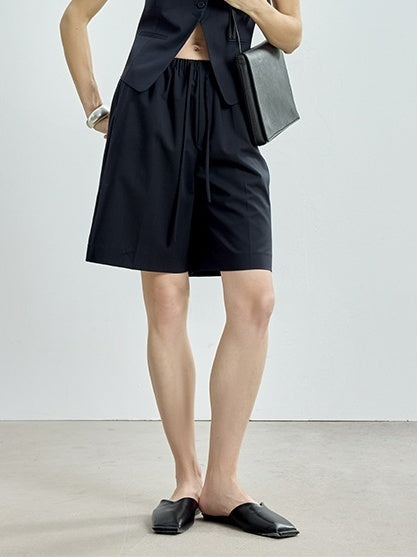 Fine Wool Blazer, Vest, Shorts & Skirt Set – Light Luxury Early Autumn Ensemble (Sold Separately)