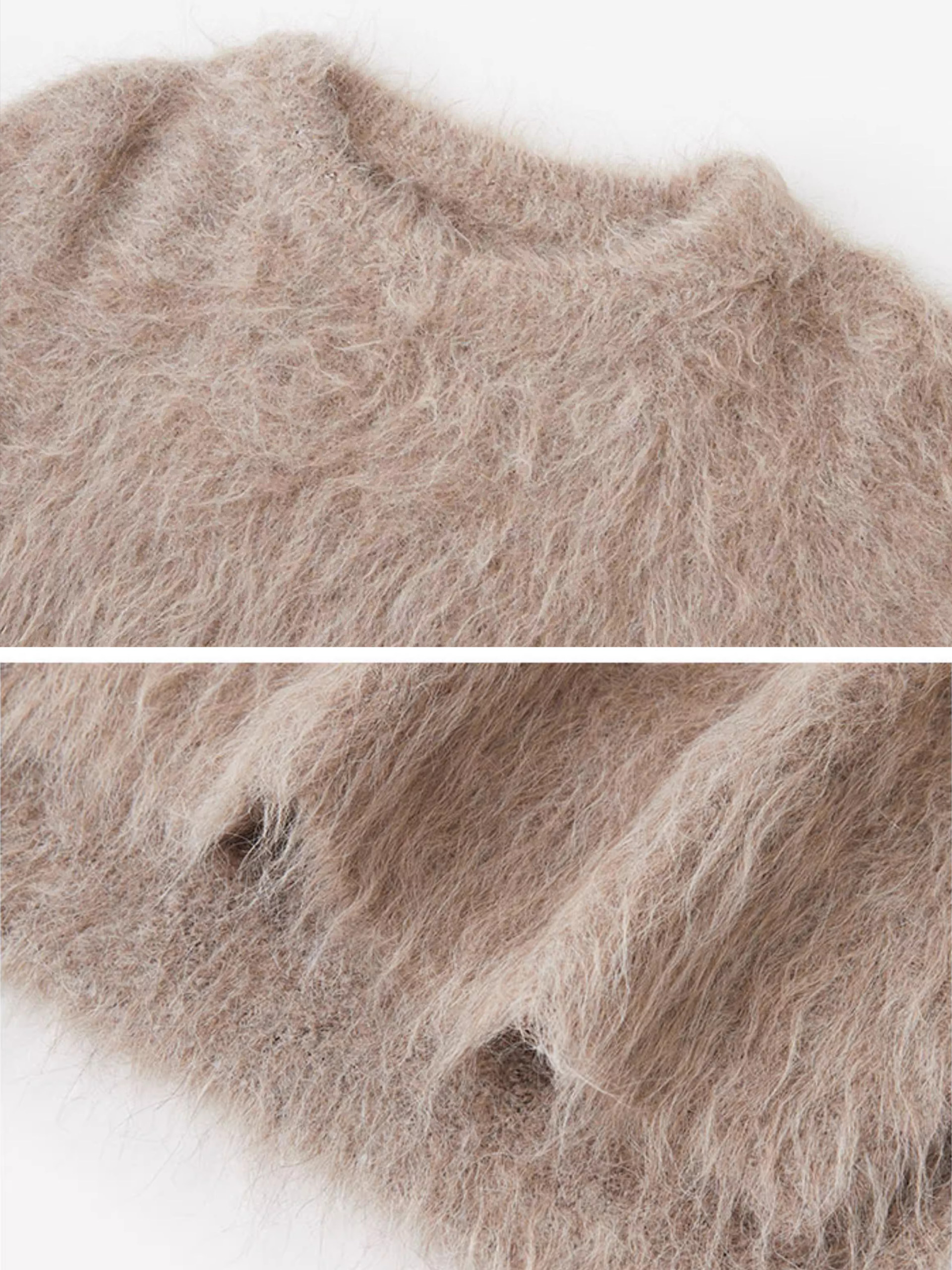 Alpaca-Blend Brushed Knit Sweater for Women | Soft Fuzzy Relaxed-Fit Pullover