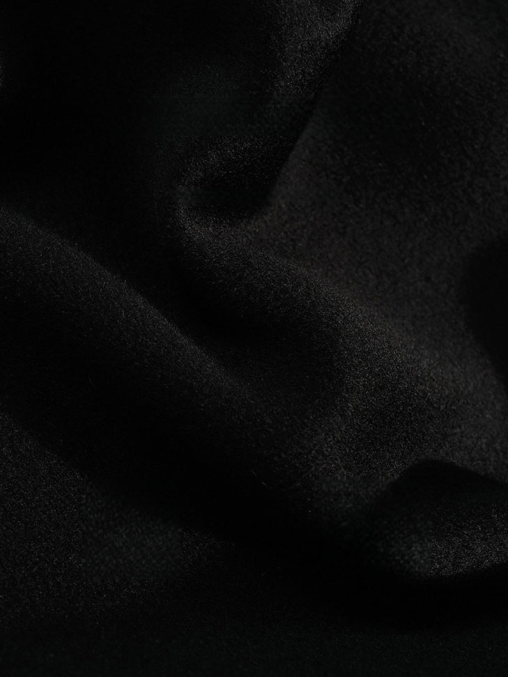 20% Cashmere Embroidered Double-Faced Wool Coat for Women – Short Wool Blend Overcoat