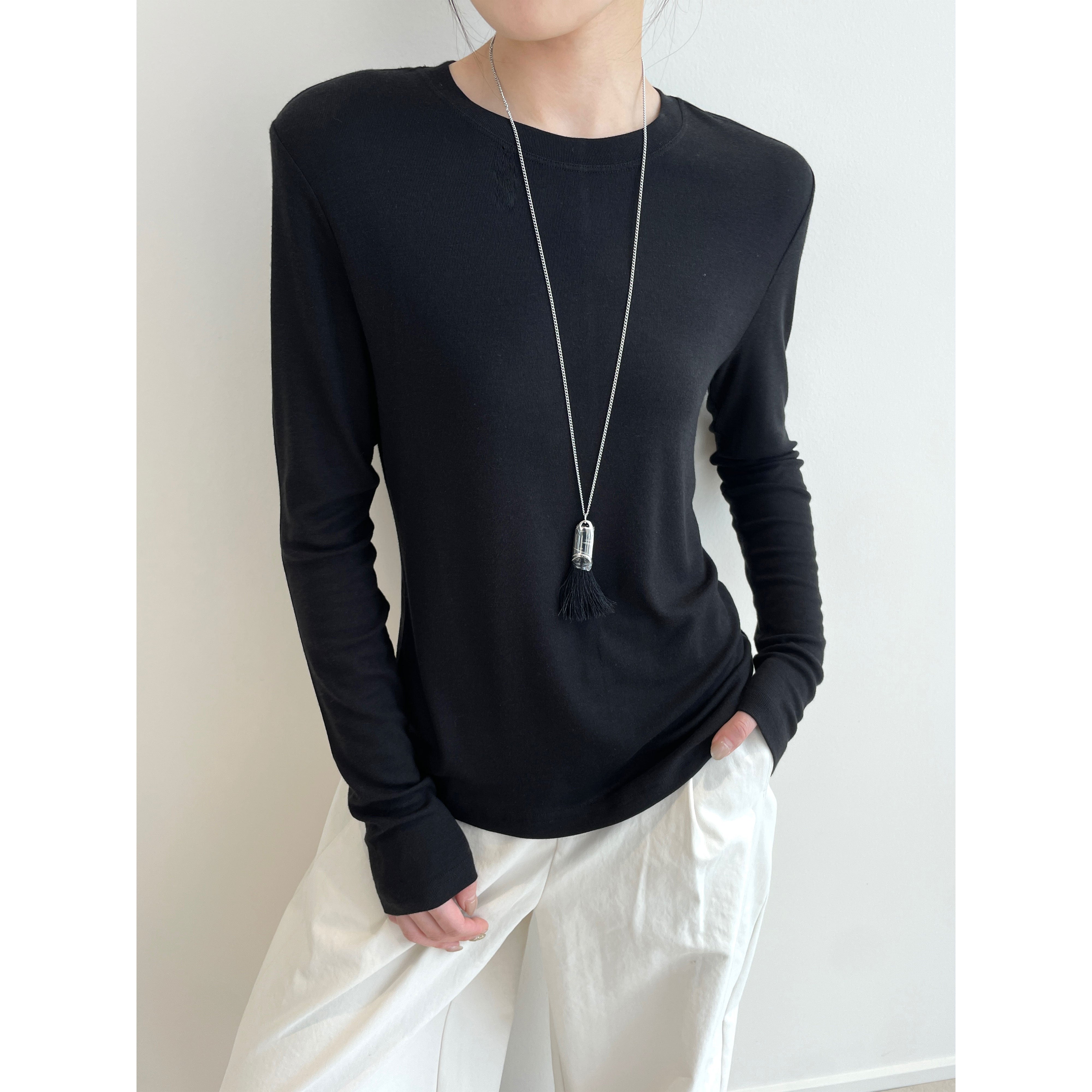 Silk Cashmere Thermal Long Sleeve T-Shirt for Women | Ultra-Soft Japanese IFACE Yarn Base Layer Top