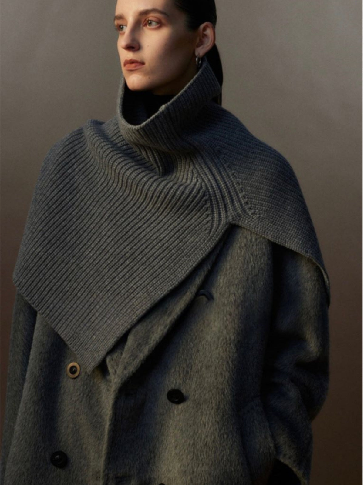 Nordic Style Merino Wool Knit Scarf for Women – Australian Wool Shawl Neck Wrap, Warm and Stylish Winter Accessory