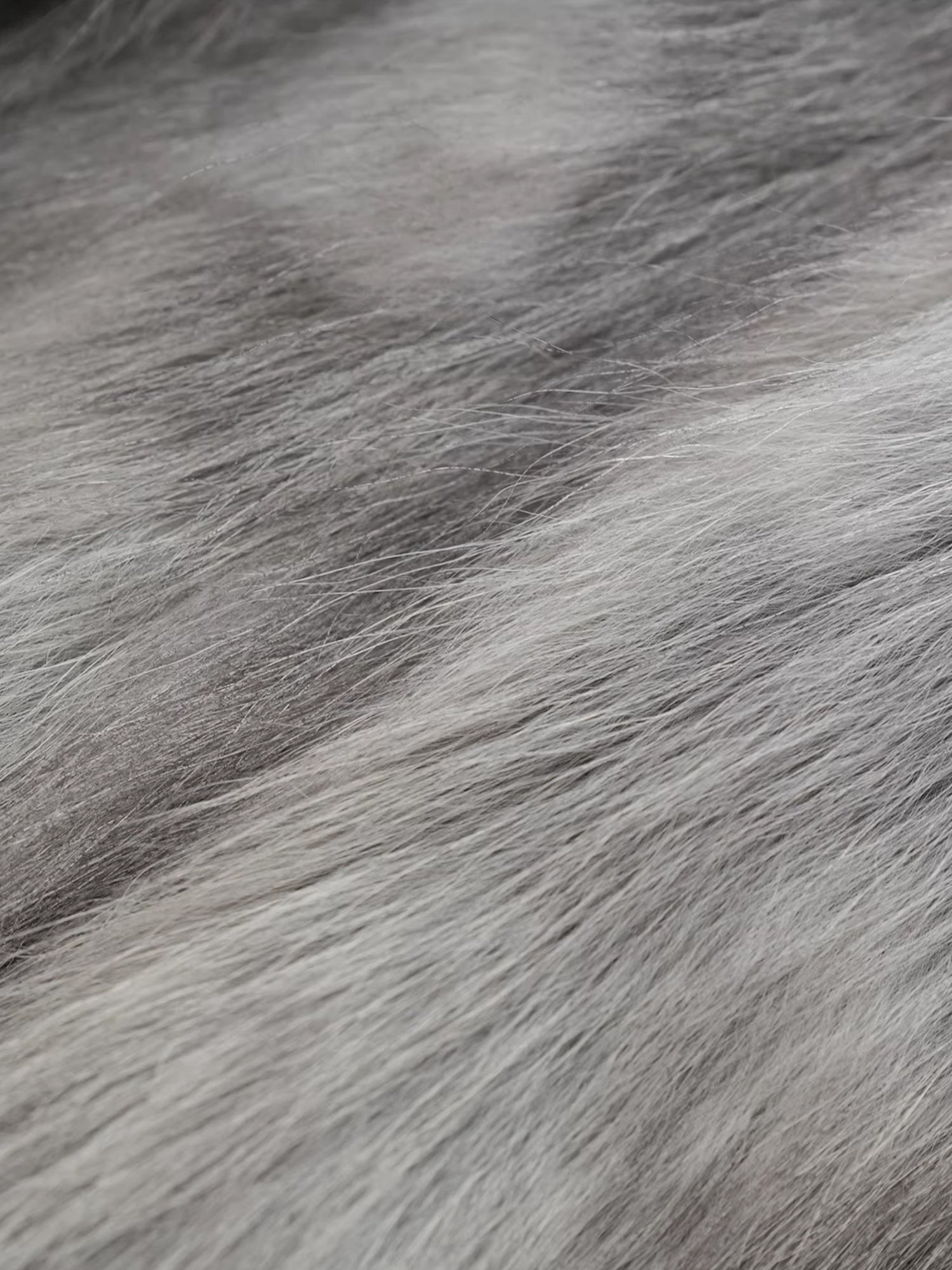 Women’s Raccoon Fur Jacket | Short Two-Tone Ombre V-Neck Winter Coat