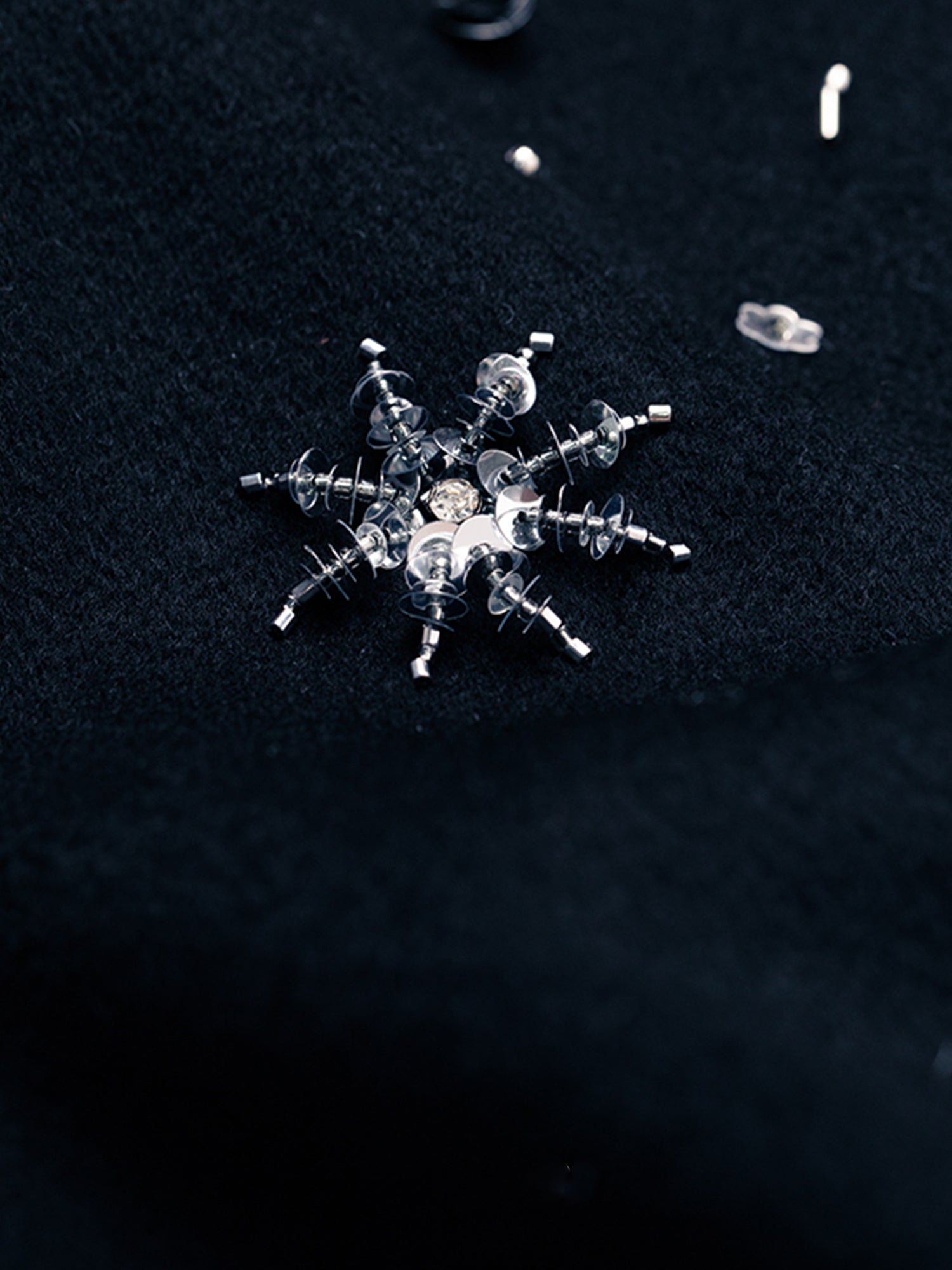 French Elegant Wool Cape Coat – New Winter Woolen Jacket with 3D Snowflake Beading