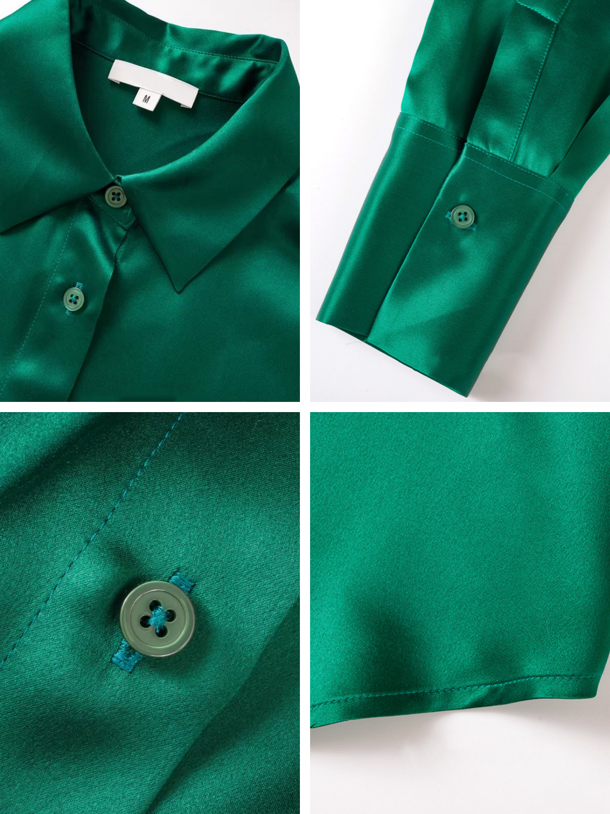 Women's Heavyweight Mulberry Silk Shirt – Relaxed-Fit Solid Color Collared Silk Blouse