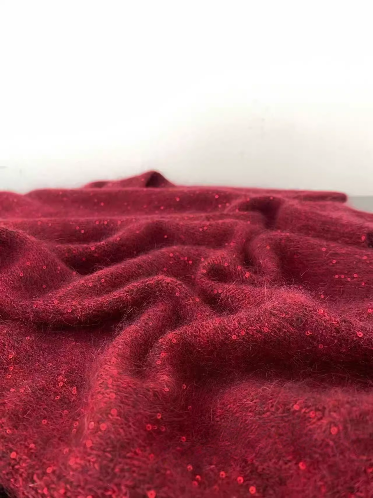 Women’s Premium Mohair Alpaca Wool Sweater | Soft Brushed Knit Pullover with Sequin Yarn for Winter