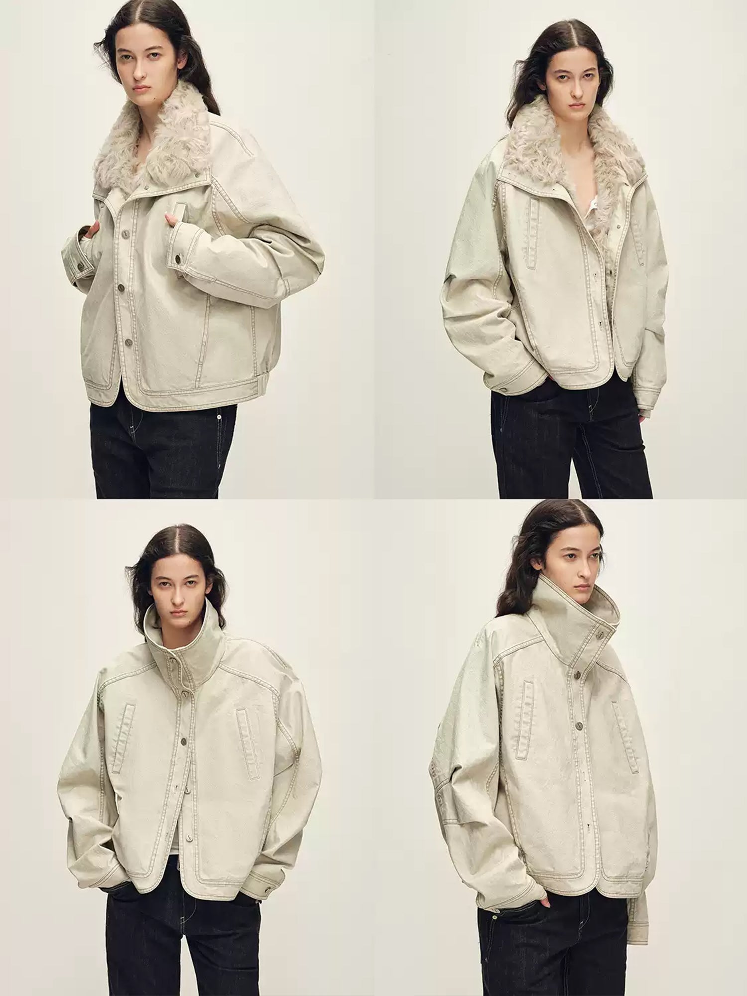 Detachable Wool Fur Collar 90% Goose Down Parka Coat for Women – Warm Winter Fur-Trim Outerwear